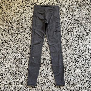 Lululemon Speed Up Tights Leggings Mid Rise LW5BXMS Heather Grey Women’s Size 4